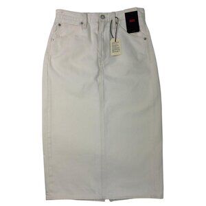 Levi’s Premium White Denim Midi Skirt W27 (Women’s 4) High Rise NWT